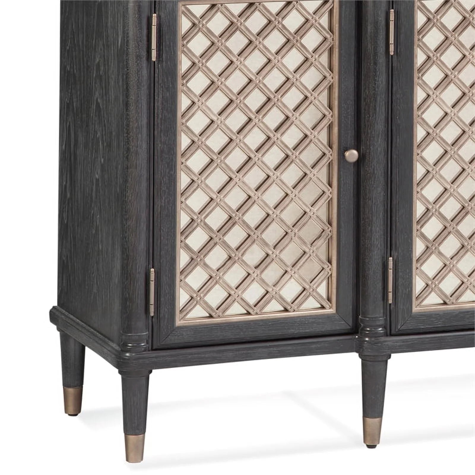 Bassett Mirror Groveland 6 - Shelf Wood Server with Metal Accents in Black
