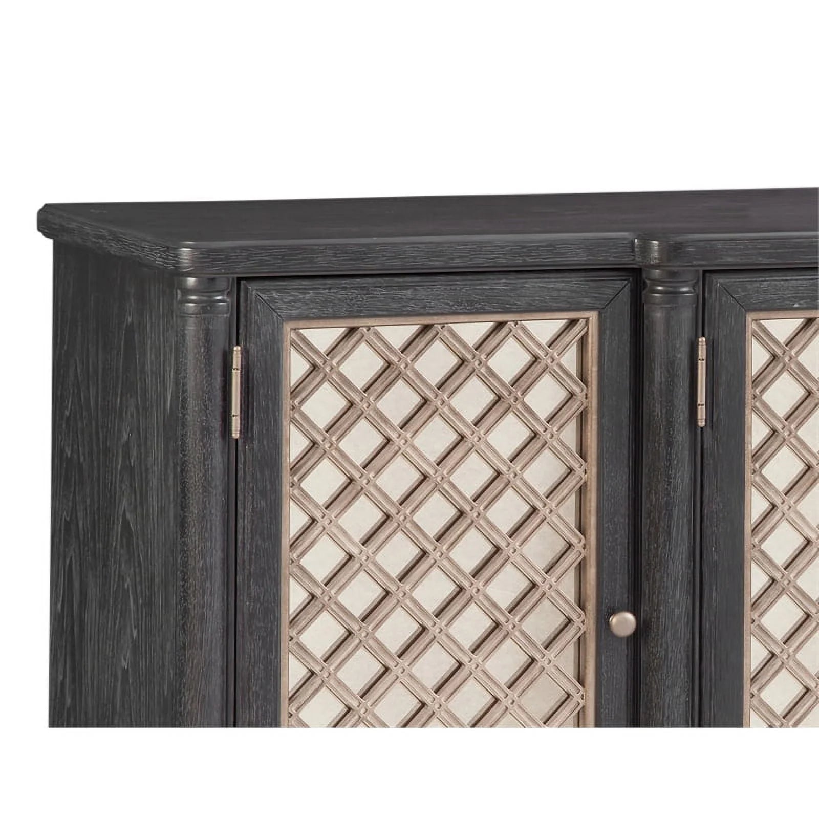 Bassett Mirror Groveland 6 - Shelf Wood Server with Metal Accents in Black