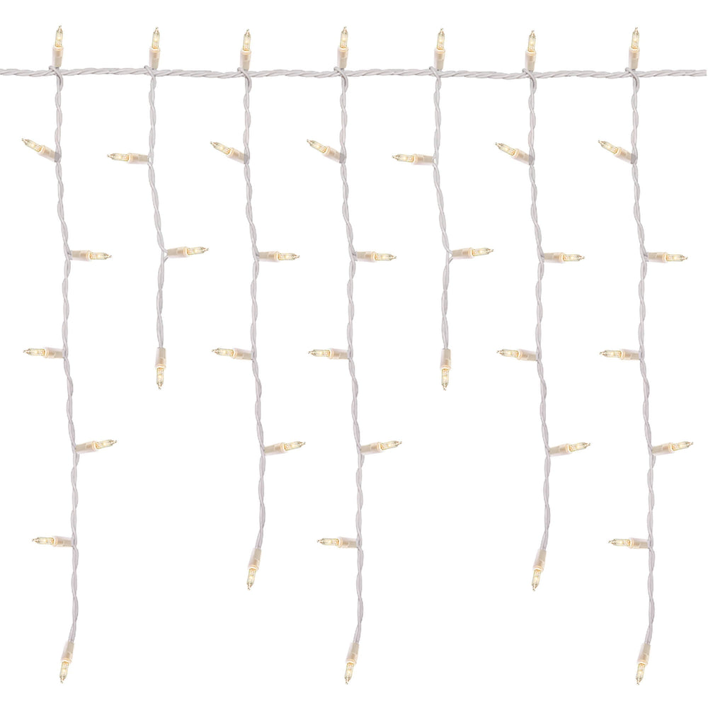 Holiday Time Clear Icicle Christmas Lights with Wire - White - 19 ft