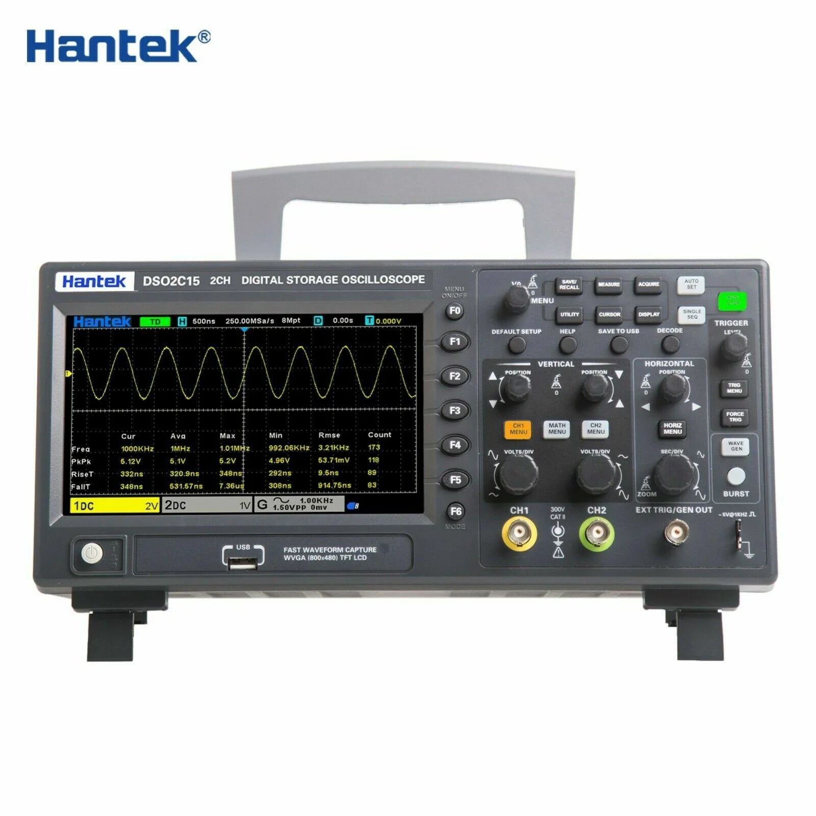 Hantek Digital Storage Oscilloscope 1gsa/S 8M DSO2C10 DSO2C15 DSO2D10 DSO2D15