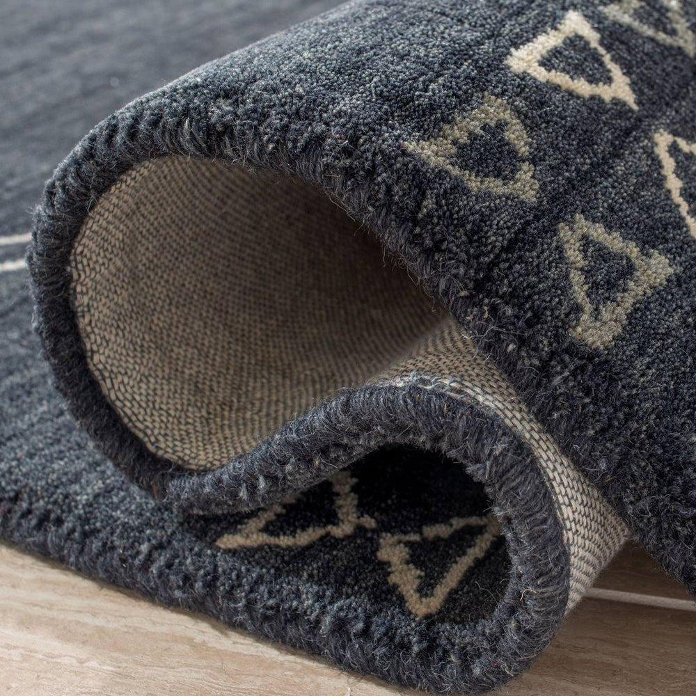 Santiago Handmade Wool Charcoal Rug AllModern Rug Size: Round 4'