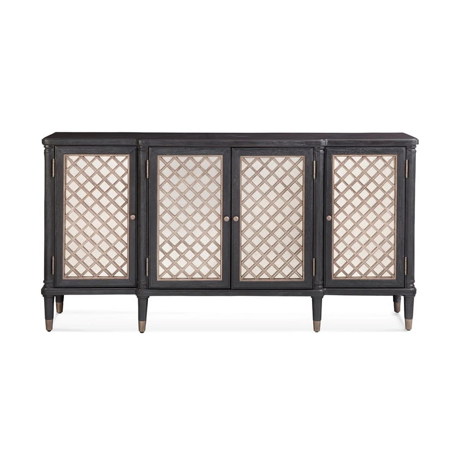 Bassett Mirror Groveland 6 - Shelf Wood Server with Metal Accents in Black